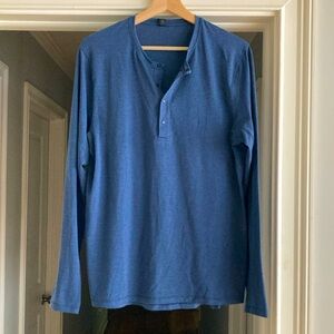 Lululemon Blue Henley Casual Long Sleeve Shirt